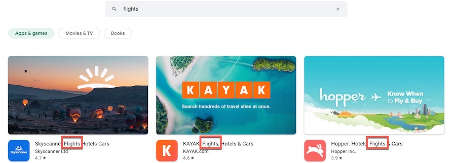 aso keyword in app name